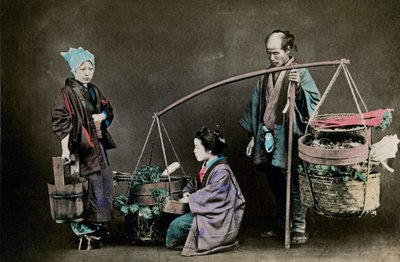 Groenteventer, Japan door Felice Beato