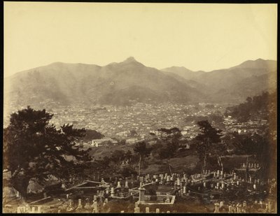 Uitzicht op Nagasaki vanaf de Battery Hill door Felice Beato