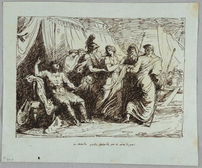 Achilles Geeft Briseis Op door Felice Giani