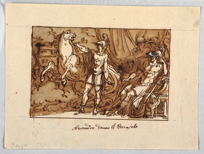 Alexander de Grote temt Bucephalus door Felice Giani