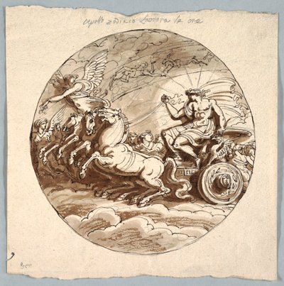 Apollo in wagen met Aurora en de uren door Felice Giani
