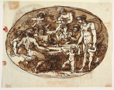 Banket van de Goden, variant voor de Sala di Pranza, Palazzo Guarini, Forli door Felice Giani