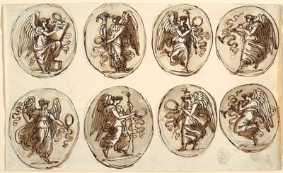Plafondontwerp, Geschiedenis, Overvloed in zes ovalen, Sala di Ercole ed Ebe, Palazzo Gessi, Faenza door Felice Giani