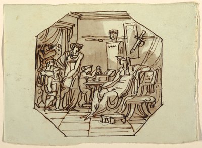 Cornelia, Moeder van de Gracchi, Palazzo Cavina, Faenza door Felice Giani