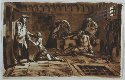 De Dood van Graaf Ugolino en zijn Zonen door Felice Giani