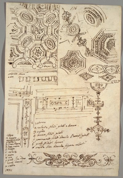 Decoratieve Motieven; Verso: Anatomische Studies door Felice Giani