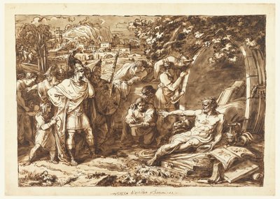 Tekening, Alexander de Grote en Diogenes, 1820-22 door Felice Giani