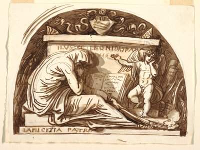 Tekening, Grafmonument voor Leonida Spada, 1815 door Felice Giani