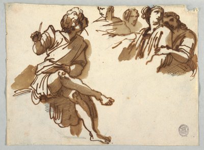 Vijf Figuren van Parnassus door Raphael Sanzio door Felice Giani