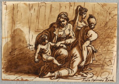 Groep Figuren, Studie de Donatie, naar Giulio Romano door Felice Giani