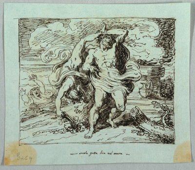 Hercules gooit Lichas in de zee door Felice Giani