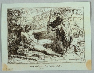 Hercules Voegt Boog en Pijl toe aan Philactetes door Felice Giani