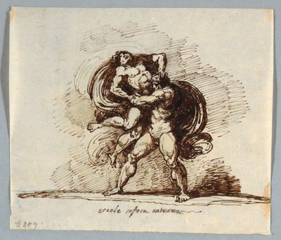 Hercules en Antaeus door Felice Giani
