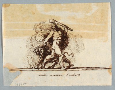 Hercules en Cerberus door Felice Giani