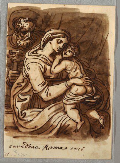 Madonna en Kind met St. Jozef door Felice Giani