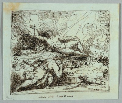 Philactetes Brengt de Fakkel van Hercules aan de Brandstapel door Felice Giani