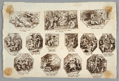Romulus en Remus, Dertien Schilderijen voor de Sala delle Origini di Roma, Faenza door Felice Giani