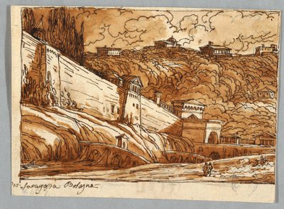 Schetsboekpagina, Folio 57: Studie na Porta di Saragossa in Bologna; Verso, Architectonische Details door Felice Giani