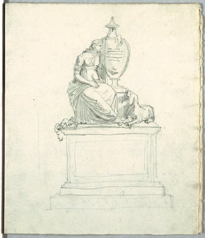 Studie na een Grafmonument en Studie na Fries door Felice Giani