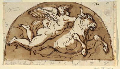 Tarus, lunet voor plafond, Sala Ottagonale, Palazzo Milzetti, Faenza door Felice Giani