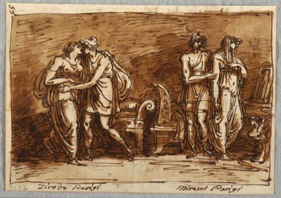 De liefde van Helena en Paris door Felice Giani