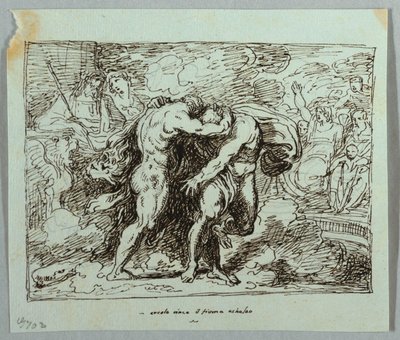 De strijd tussen Hercules en de riviergod Achelous door Felice Giani