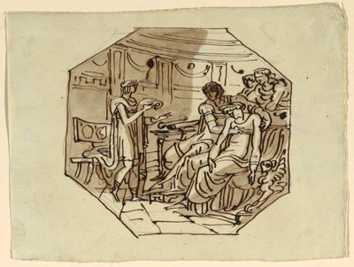 Vergilius Leest de Lofrede van Marcellus aan Lucretia en Augustus, Palazzo Cavina, Faenza door Felice Giani