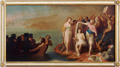 Aankomst van Italiaanse ballingen in Frankrijk in 1802 door Felice Guascone