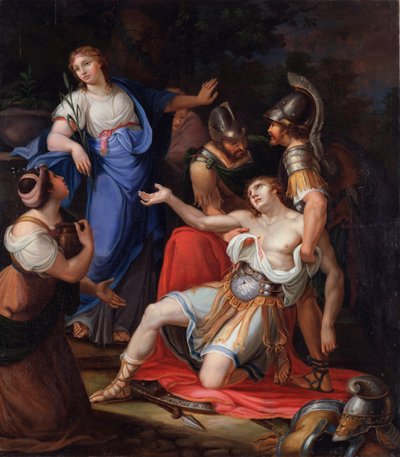 Parijs dodelijk gewond door een pijl van Philoctetes door Felice Vinelli