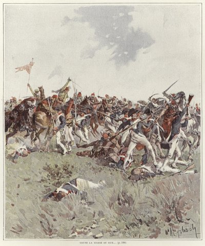 Een slag van de Franse Revolutionaire Oorlog door Felicien baron de Myrbach Rheinfeld