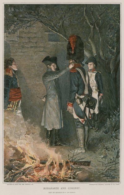 Bonaparte en Coignet door Felicien baron de Myrbach Rheinfeld