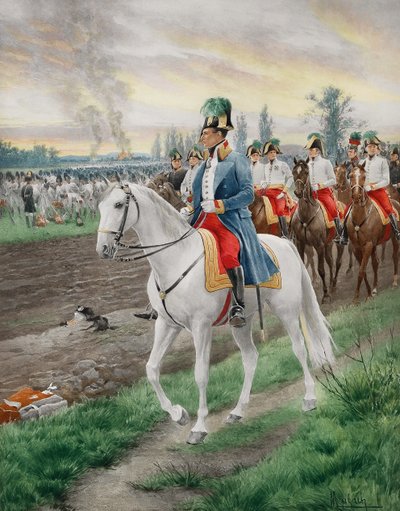 Aartshertog Karel van Oostenrijk, hertog van Teschen, met zijn staf door Felicien baron de Myrbach Rheinfeld