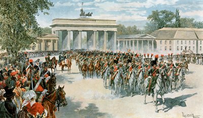 Ingang van het Franse leger in Berlijn door Felicien baron de Myrbach Rheinfeld