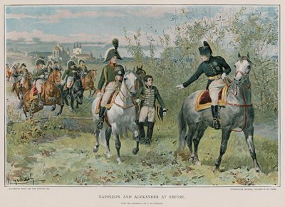 Napoleon en Alexander in Erfurt door Felicien baron de Myrbach Rheinfeld