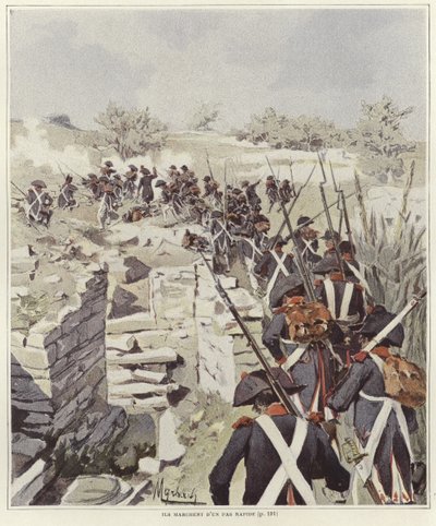 Soldaten tussen de ruïnes van Nicopolis door Felicien baron de Myrbach Rheinfeld