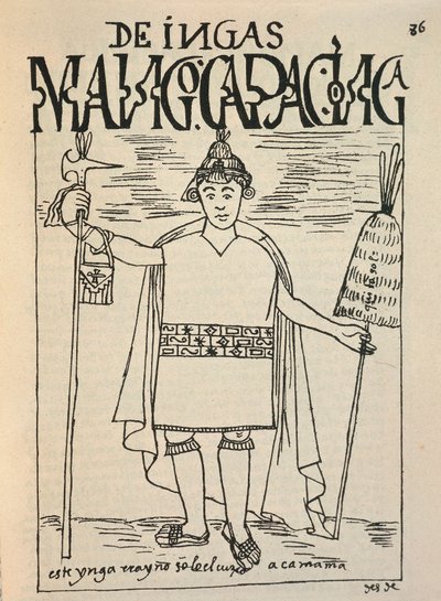 Voorstelling van Manco Capac, de legendarische Inca stichter van het Koninkrijk Cusco en een figuur uit de Inca-mythologie door Felipe Huaman Poma de Ayala