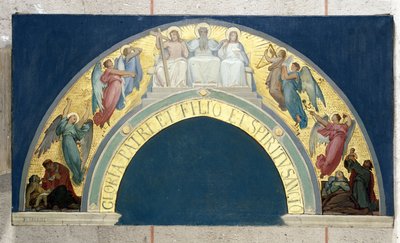 Schets voor de Eglise de la Trinité: Glorification de la Trinité, circa 1864 door Felix Joseph Barrias