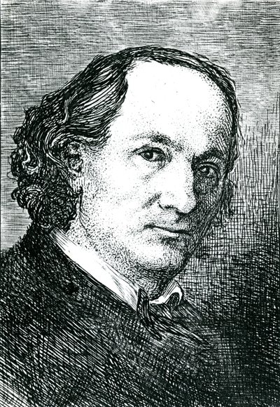 Charles Baudelaire (1821-67) door Felix (after) Bracquemond