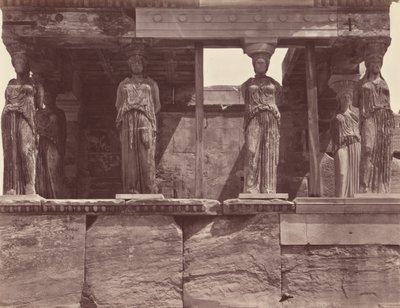Kariatiden van de tempel van het Erechtheion - Athene door Félix Bonfils