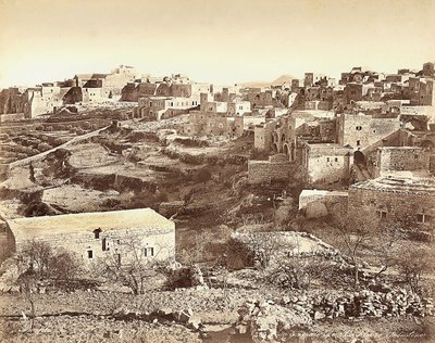 Panoramisch uitzicht op Bethlehem, Israël door Félix Bonfils