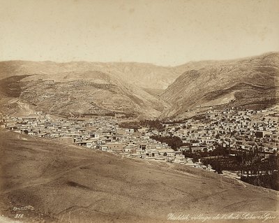 Panoramisch uitzicht op Zahleh, Syrië door Félix Bonfils