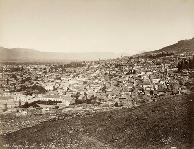 Uitzicht op Smyrna in Turkije door Félix Bonfils
