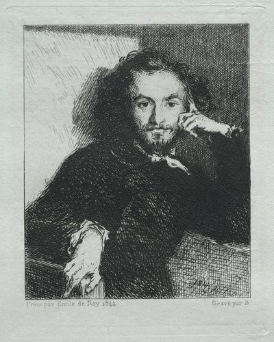 Baudelaire, naar Emil de Roy, 1869 door Felix Bracquemond
