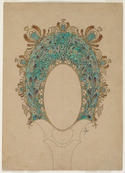 Ontwerpen voor een Handspiegel, c. 1900-1902 door Felix Bracquemond