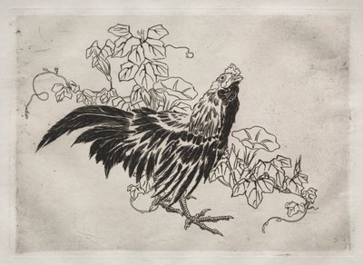 Dinerservies Rousseau servies: Haan en ochtendglorie nr. 25, 1866 door Felix Bracquemond