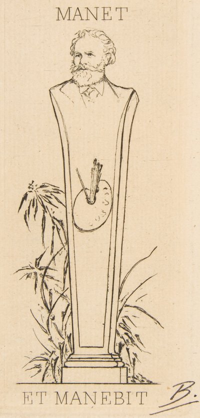 Ex-libris van Manet, 1875 door Felix Bracquemond