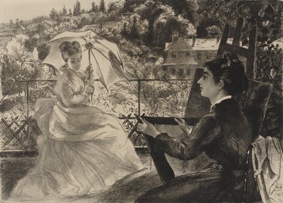 La Terrasse door Felix Bracquemond