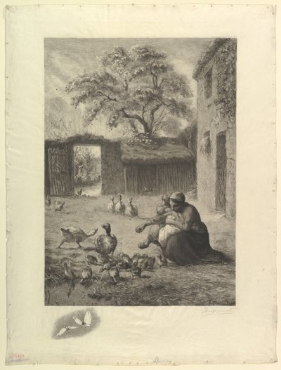 Le Printemps, naar een pastel van Millet door Felix Bracquemond