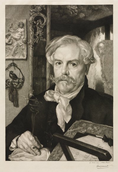 Portret van Edmond de Goncourt door Felix Bracquemond