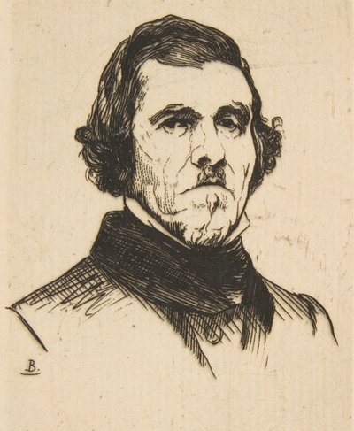 Portret van Eugène Delacroix, 1863 door Felix Bracquemond
